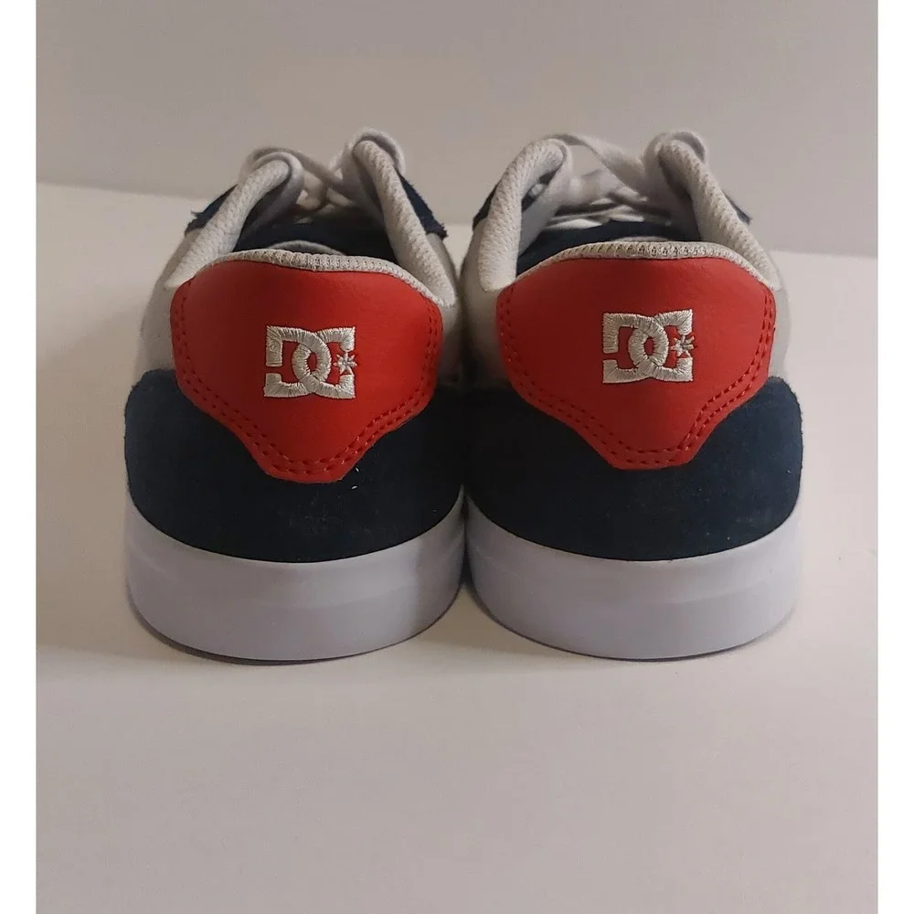 DC Shoes Mens Skate Sneakers Navy Grey Red Suede Canvas Low Top Low-Top